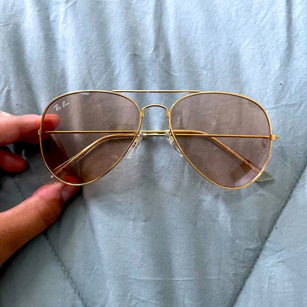 RAY-BAN SHADES LIGHT BROWN / GOLD